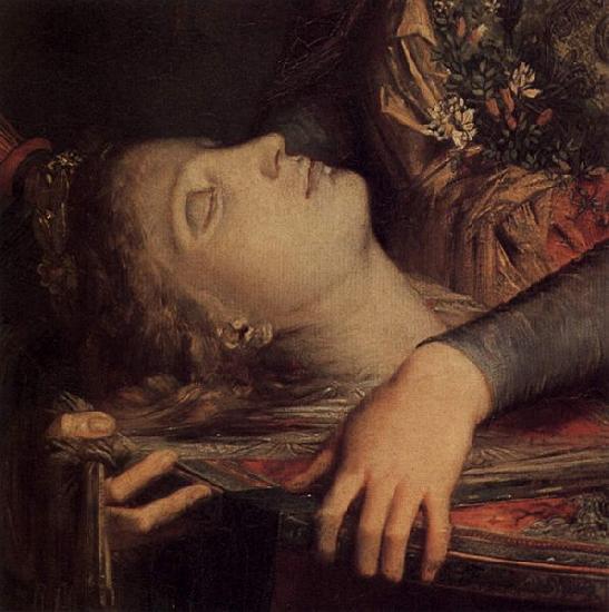 Gustave Moreau Tracianische Frau mit dem Kopf des Orpheus und seiner Leier oil painting image
